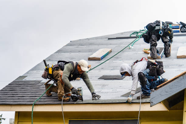 Professional Gutter Installation technician working in Brodhead, WI
